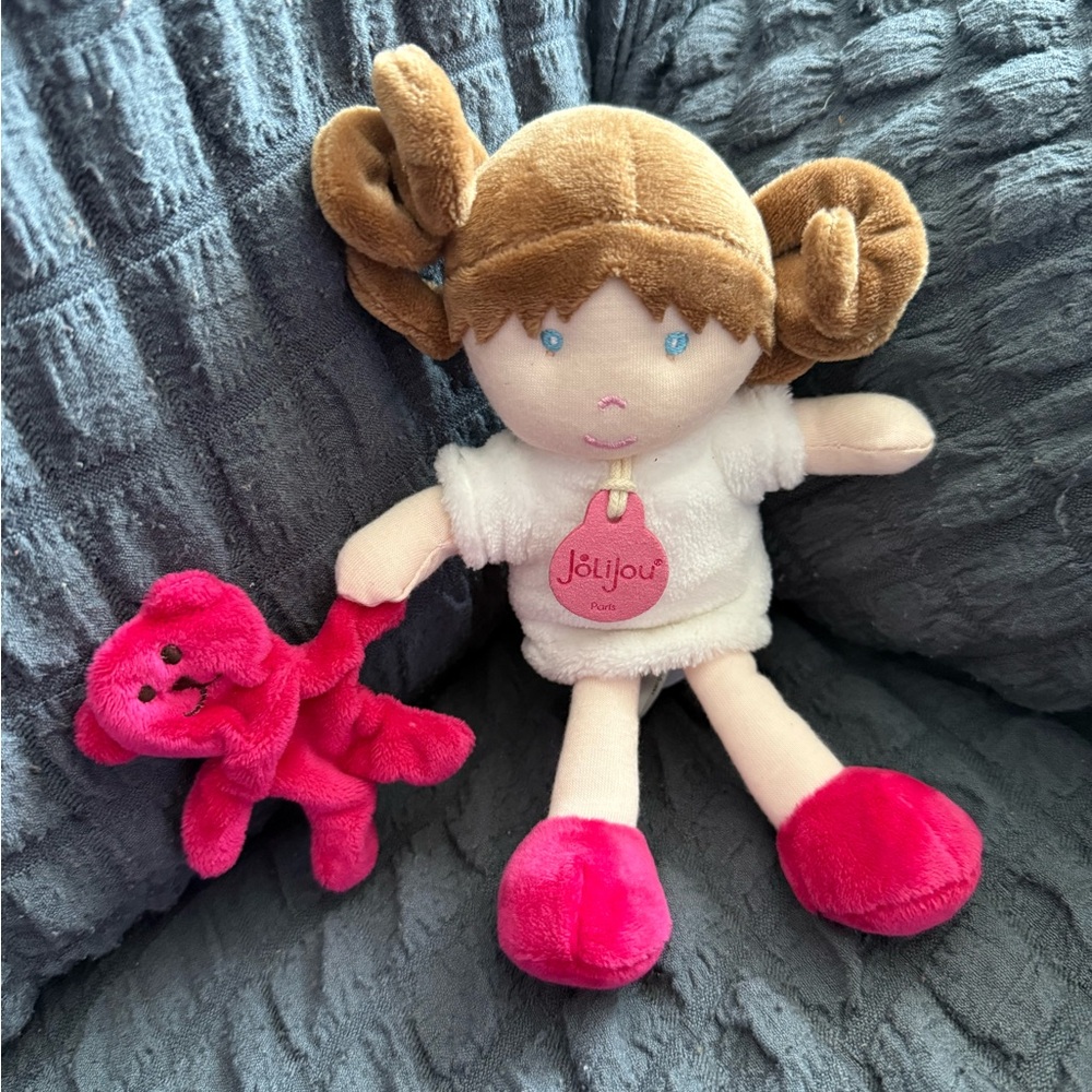 JoLijou Brown and Pink Stuffed Animals Plush Set